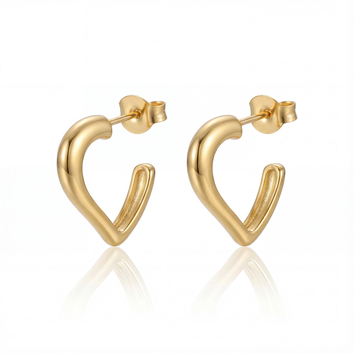 צמד עגילי MICHAL EARRINGS יוקרתיים מזהב סטיינלס מבית Lidi, בעיצוב מקורי, עמידים במים והיפואלרגניים.